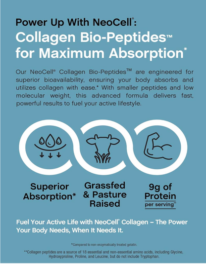 NeoCell Collagen Bio-Peptides Powder 20oz - Grassfed Protein Supplement